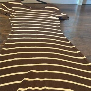 Striped Brown and Cream Dress